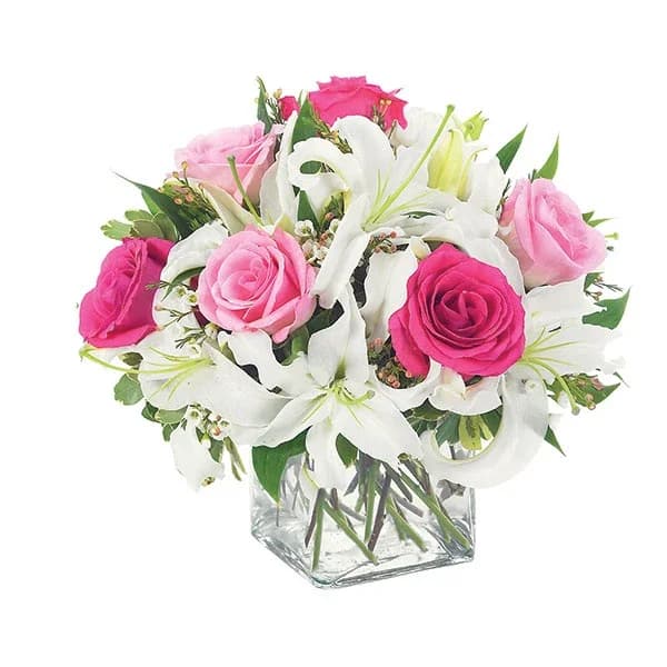Lovely Lily & Pink Rose Cube